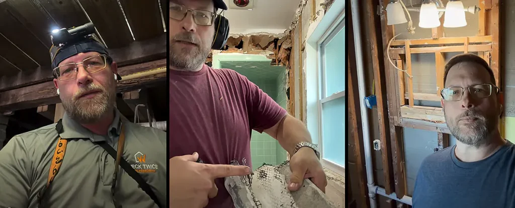 Home inspector explaining findings during home inspection.