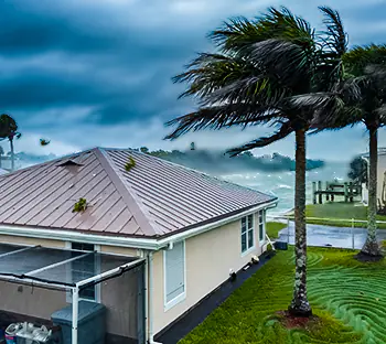 Florida home in a wind storm.